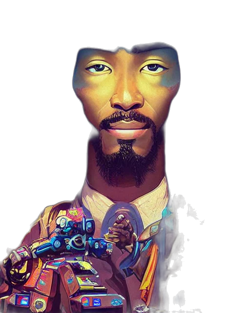 face, robot, comic book art, concept art transparent PNG cut-out