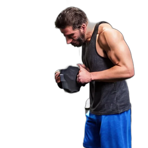 jacket, weapon, photorealistic, guy, big, nose, bothering, gym transparent PNG cut-out