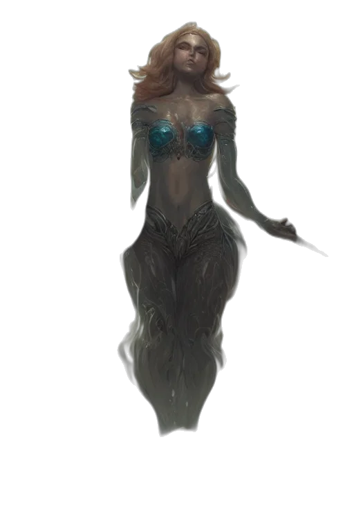 creature, dress, mask, staff, concept art, fantasy art, watercolor, comic book art transparent PNG cut-out