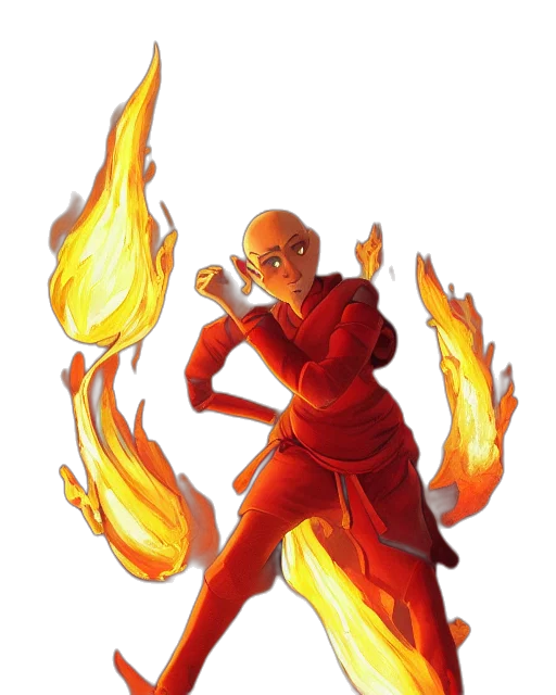 staff, concept art, fantasy art, comic book art, pixel art, fire, squidward, wearing transparent PNG cut-out