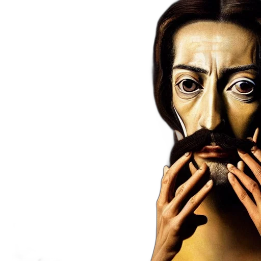mask, face, photorealistic, oil painting transparent PNG cut-out