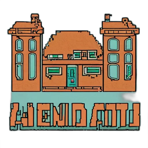 building, pixel art, 3d render, concept art, vaporwave, pastel, pendleton, ward transparent PNG cut-out