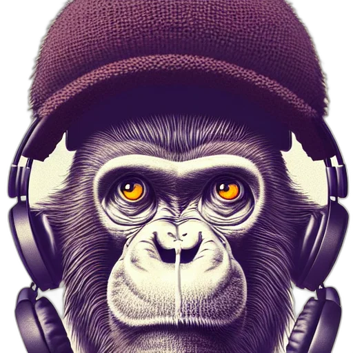 animal, photorealistic, cartoon, concept art, comic book art, drug, addict, ape transparent PNG cut-out