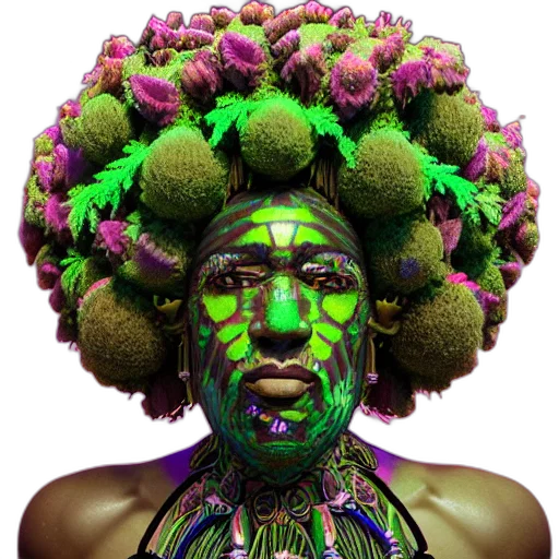 crown, face, mask, flower, photorealistic, fantasy art, 3d render, concept art transparent PNG cut-out