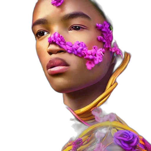 face, mask, jewelry, crown, photorealistic, 3d render, concept art, cyberpunk transparent PNG cut-out