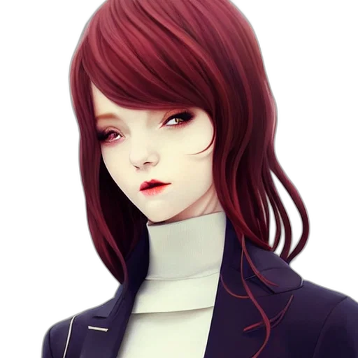 face, staff, robot, jacket, fantasy art, photorealistic, concept art, anime transparent PNG cut-out
