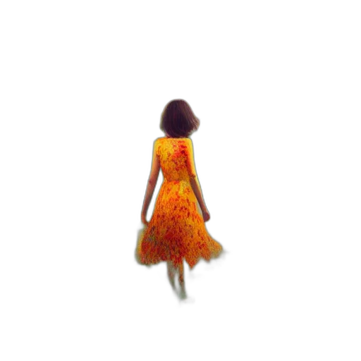 dress, robot, flower, hair transparent PNG cut-out