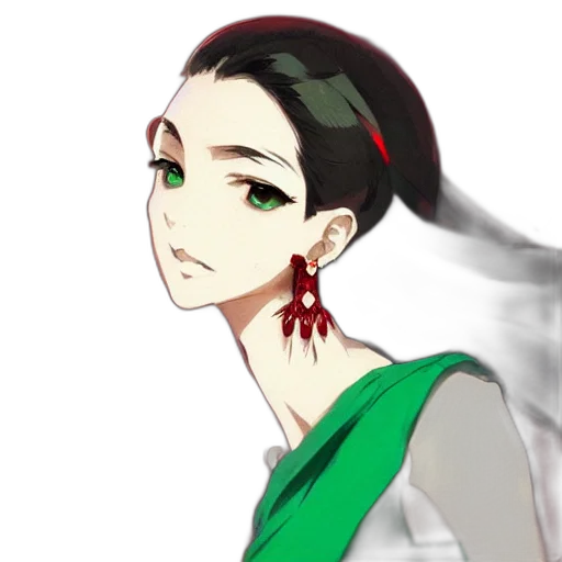 staff, jewelry, face, dress, anime, fantasy art, cartoon, pixel art transparent PNG cut-out