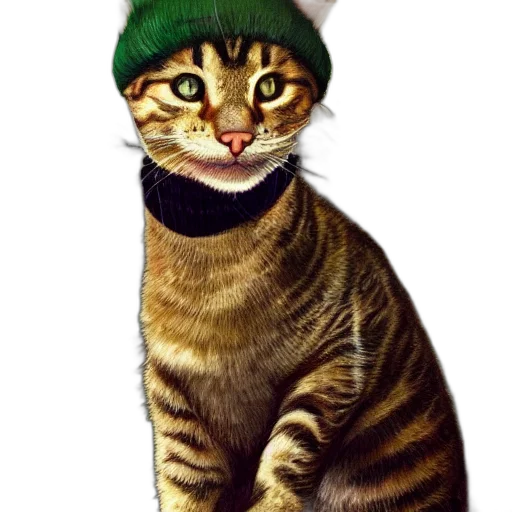 hat, animal, staff, photorealistic transparent PNG cut-out