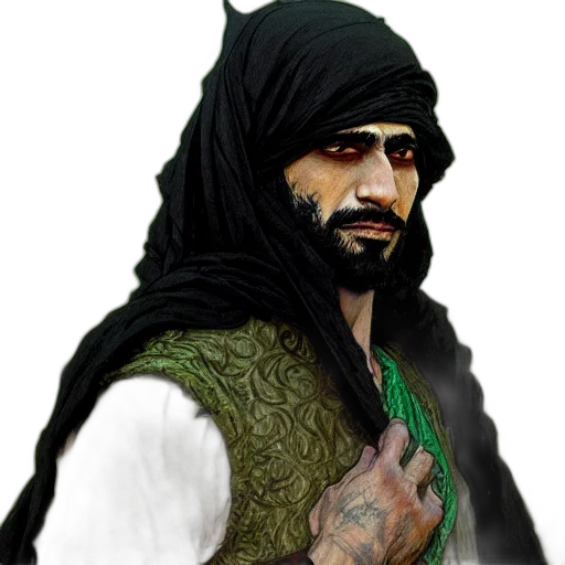 fantasy art, photorealistic, concept art, pixel art, green, portrait, painting, middle transparent PNG cut-out