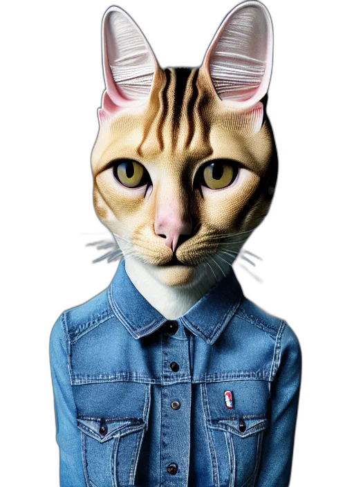 jacket, animal, face, photorealistic transparent PNG cut-out
