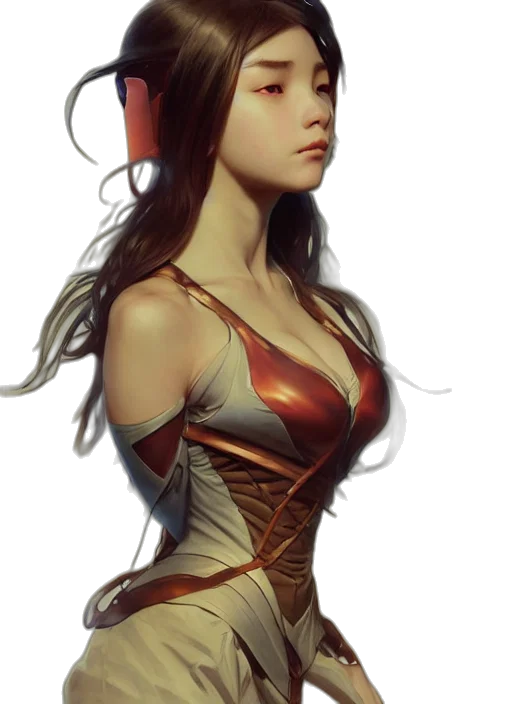 dress, face, crown, staff transparent PNG cut-out