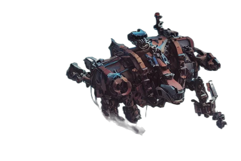 robot, weapon, car, dragon, concept art, 3d render, fantasy art, behemoth transparent PNG cut-out
