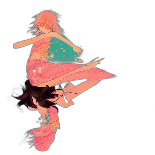 creature, dress, dragon, hair transparent PNG cut-out