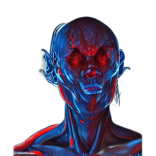 mask, face, creature, robot, concept art, fantasy art, comic book art, cyberpunk transparent PNG cut-out