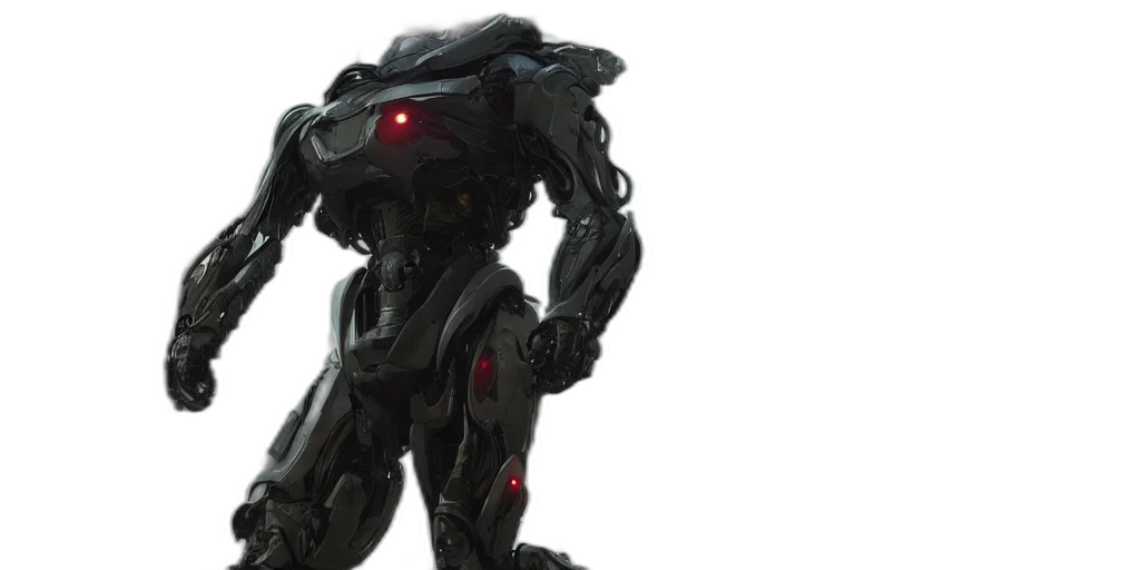 robot, concept art, cyberpunk, 3d render transparent PNG cut-out