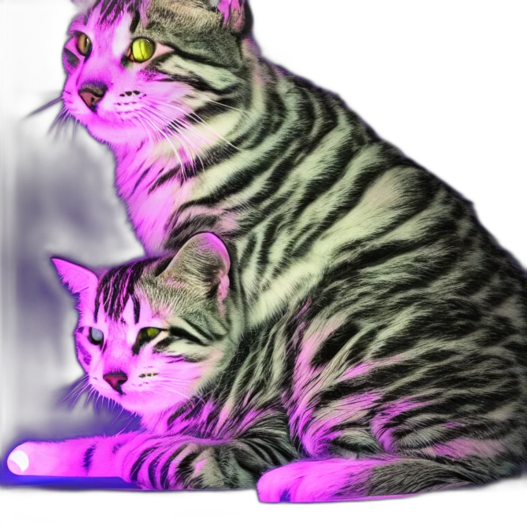 animal, creature, vaporwave, photorealistic transparent PNG cut-out