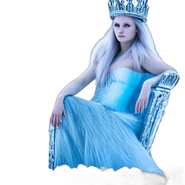 dress, crown, fantasy art, concept art, photorealistic, 3d render, blue, photo transparent PNG cut-out