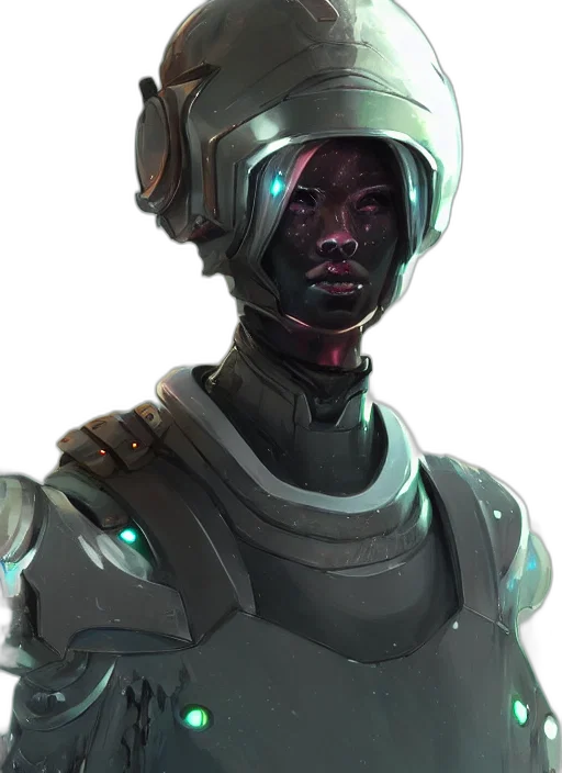 robot, face, staff, mask, cyberpunk, concept art, fantasy art, 3d render transparent PNG cut-out