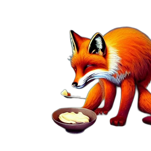 food, animal, creature, concept art, pixel art, 3d render, photorealistic, fox transparent PNG cut-out