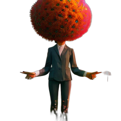creature, umbrella, staff, robot transparent PNG cut-out