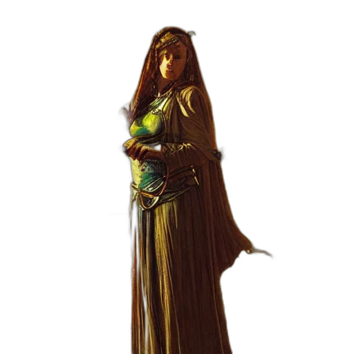 staff, dress, sword, concept art, fantasy art, pixel art, comic book art, earth tones transparent PNG cut-out