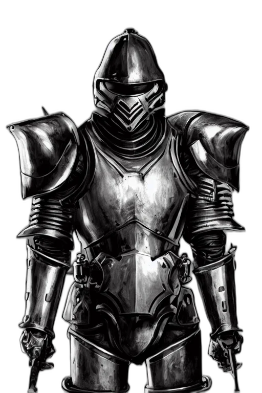 sword, robot, weapon, fantasy art, concept art, comic book art, photorealistic, monochrome transparent PNG cut-out