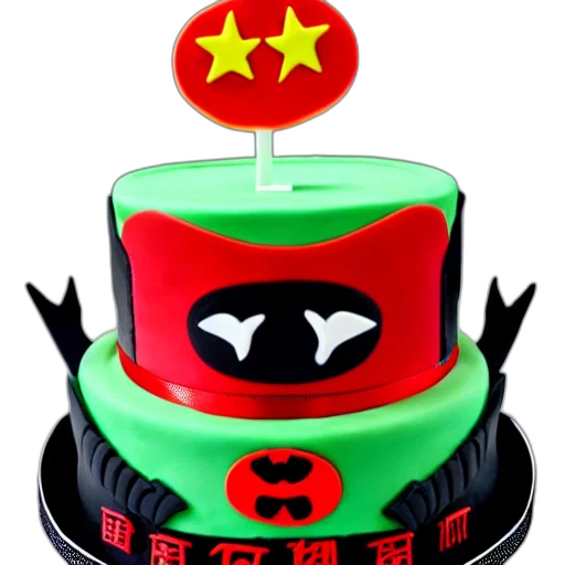 3d render, chinese, knockoff, bat, superhero, birthday, cake transparent PNG cut-out