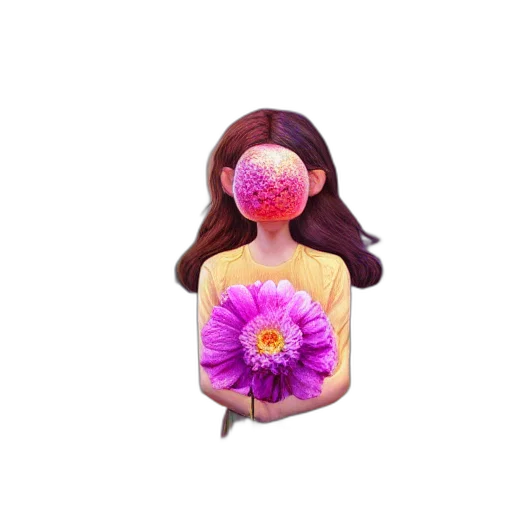 flower, crown, face, creature transparent PNG cut-out