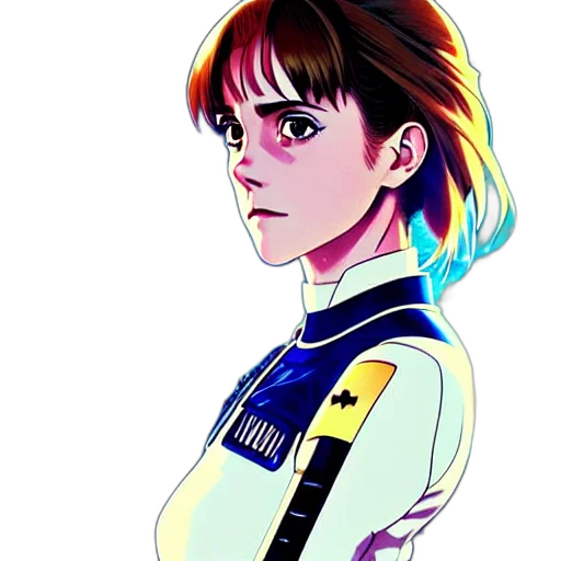 robot, jacket, face, staff, anime, pixel art, vaporwave, cyberpunk transparent PNG cut-out