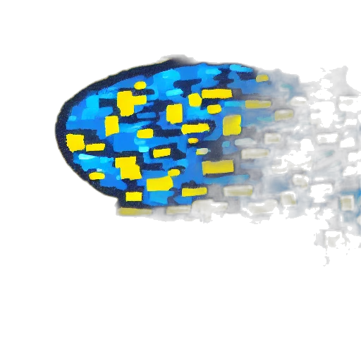crown, shoes, hat, 3d render, pixel art, concept art, outer space, blue transparent PNG cut-out