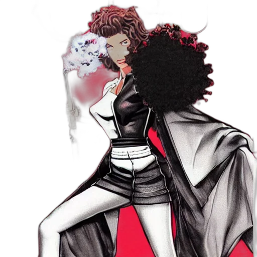 jacket, dress, comic book art, concept art, cartoon, anime, red, monochrome transparent PNG cut-out