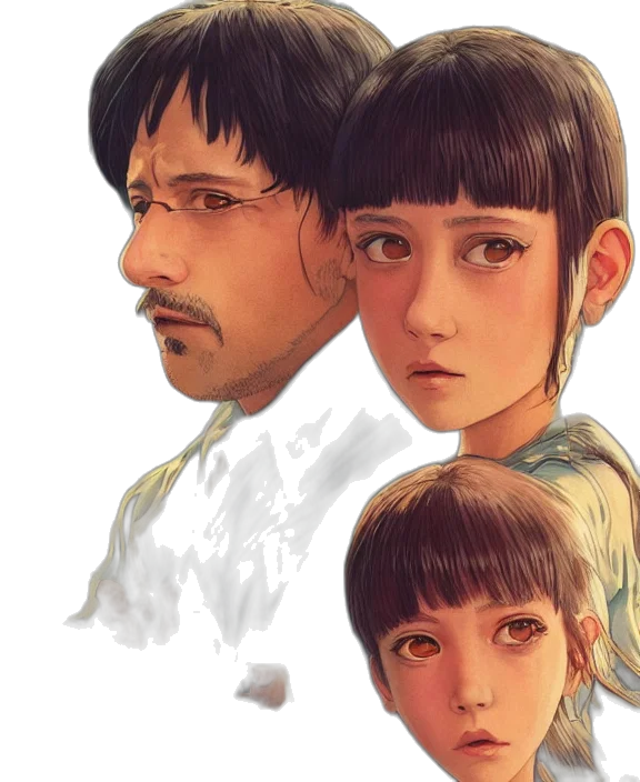 face, photorealistic, concept art, watercolor transparent PNG cut-out