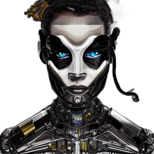 robot, face, mask, cyberpunk, concept art, fantasy art, comic book art, outer space transparent PNG cut-out