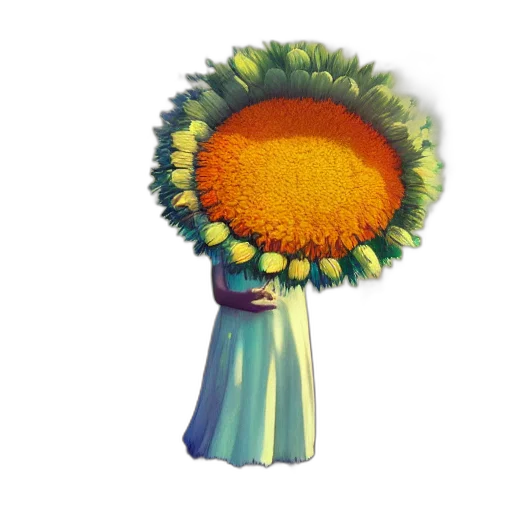 flower, crown, staff, hat, 3d render, concept art, photorealistic, fantasy art transparent PNG cut-out