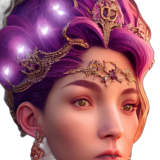 crown, jewelry, face, hat, fantasy art, photorealistic, concept art, 3d render transparent PNG cut-out