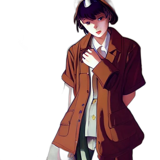 jacket, dress, staff, concept art transparent PNG cut-out