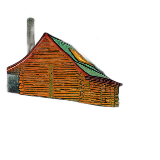 building, staff, furniture, umbrella, 3d render, concept art, photorealistic, log transparent PNG cut-out