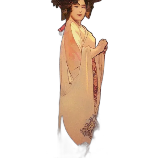 dress, staff, crown, hair, concept art, fantasy art, pixel art, watercolor transparent PNG cut-out
