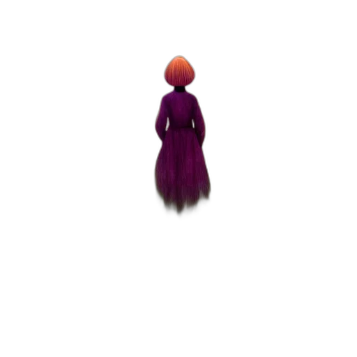 dress, hair, creature, robot, 3d render, pixel art, concept art, fantasy art transparent PNG cut-out