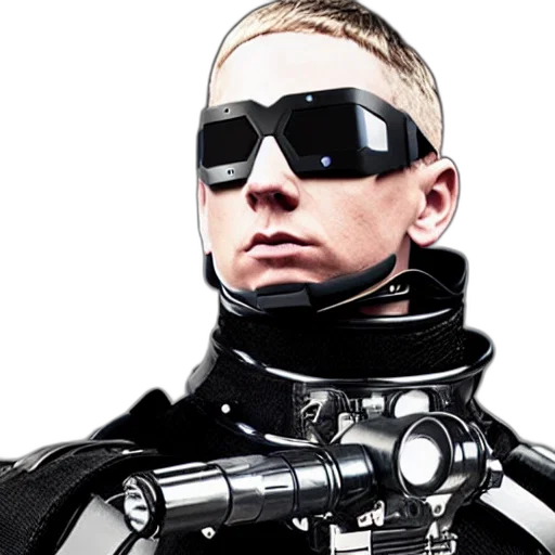 robot, jacket, cyberpunk, 3d render transparent PNG cut-out