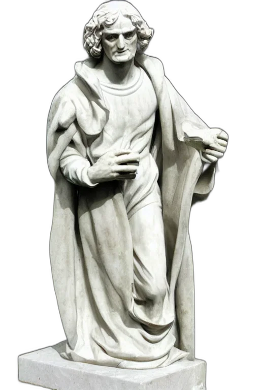 staff, 3d render, photorealistic, concept art, marble, statue, isaac, newton transparent PNG cut-out
