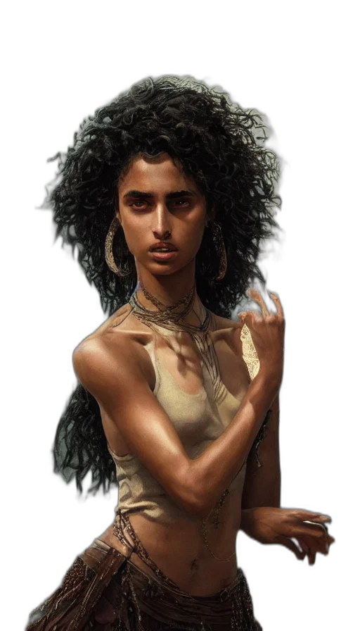 jewelry, hair, face, fantasy art transparent PNG cut-out