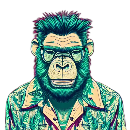 animal, cartoon, comic book art, photorealistic, concept art, green, drug, dealer transparent PNG cut-out