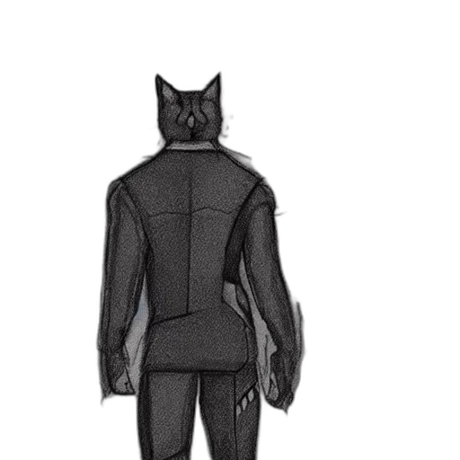 jacket, mask, animal, creature, concept art, comic book art, pixel art, cartoon transparent PNG cut-out