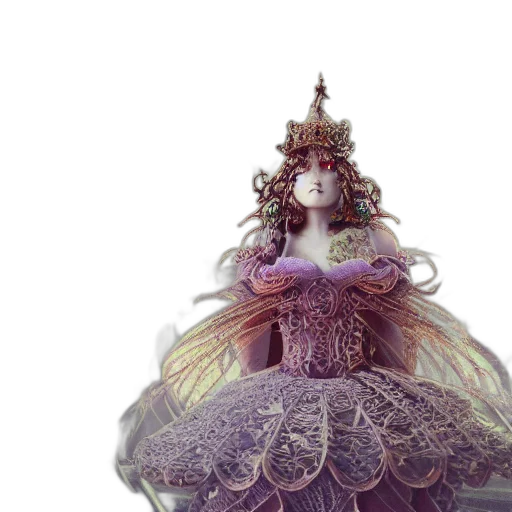 crown, dress, jewelry, 3d render, concept art, fantasy art, photorealistic, underwater transparent PNG cut-out