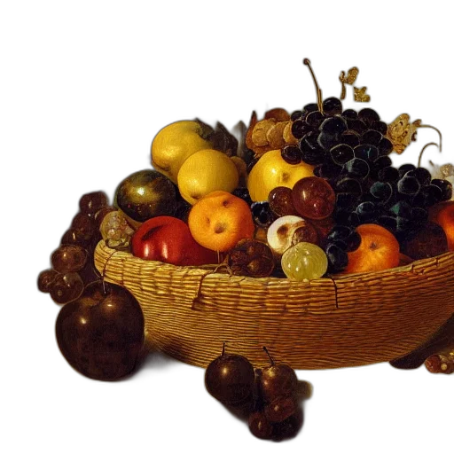 food, crown, jewelry, photorealistic, 3d render, oil painting, earth tones, dark transparent PNG cut-out