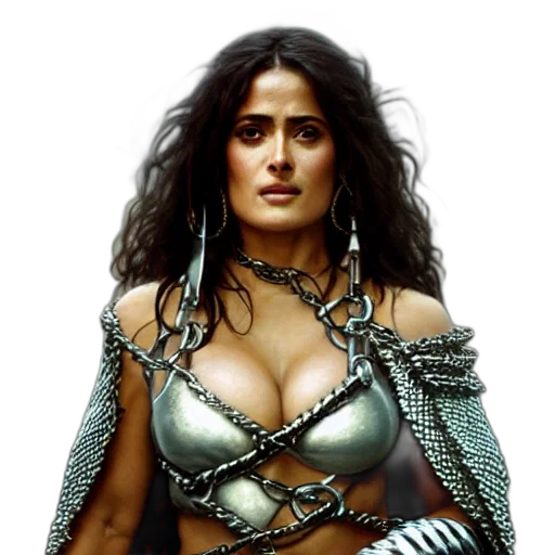 jewelry, concept art, fantasy art, comic book art, photorealistic, portrait, salma, hayek transparent PNG cut-out