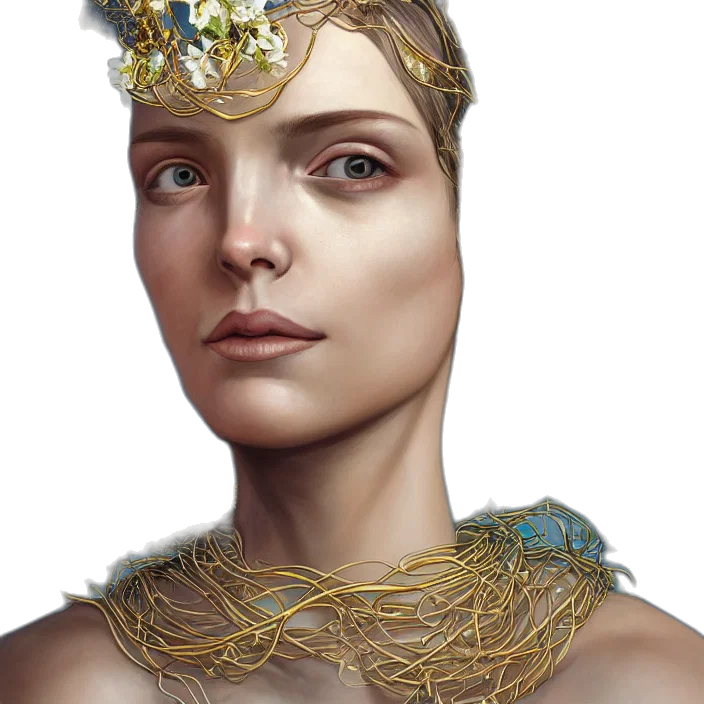 crown, jewelry, face, mask, fantasy art, concept art, photorealistic, 3d render transparent PNG cut-out