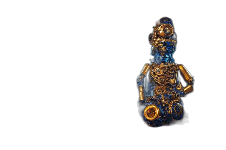robot, jewelry, crown, weapon transparent PNG cut-out
